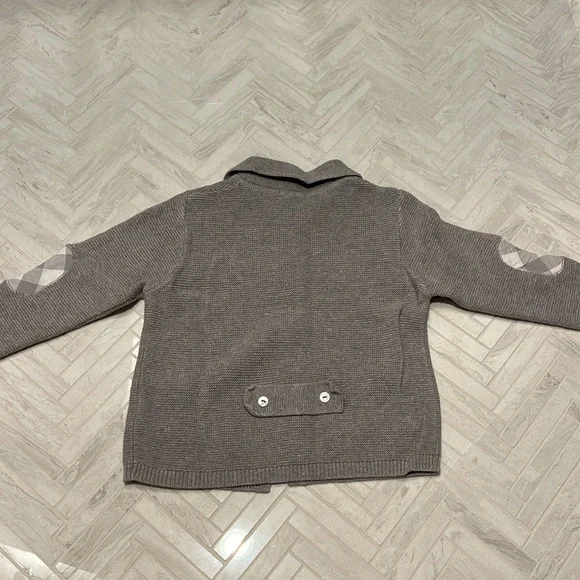 Patachou Gray Knit double button sweater with plaid detailing, 18mo - Picture 5 of 8